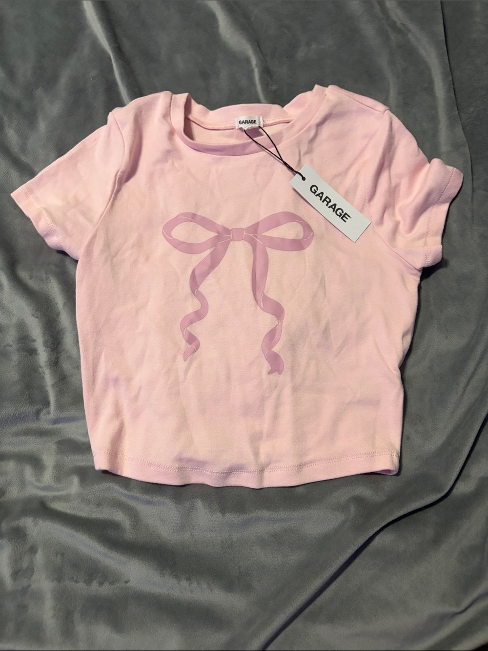 Garage Girls Light Pink Bow Tee